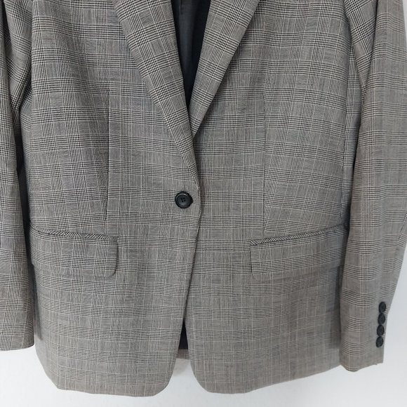 Pendleton Womens 100% Wool Black & White Houndstooth Print Single Button Blazer - Picture 7 of 11